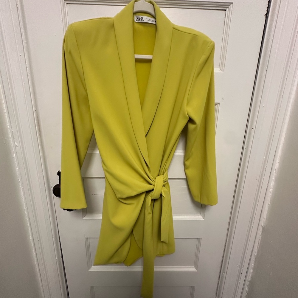 Zara Mustard Wrap Blazer